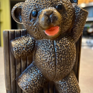 Vintage Haeger Pottery Teddy Bear Planter Ceramic Smiling