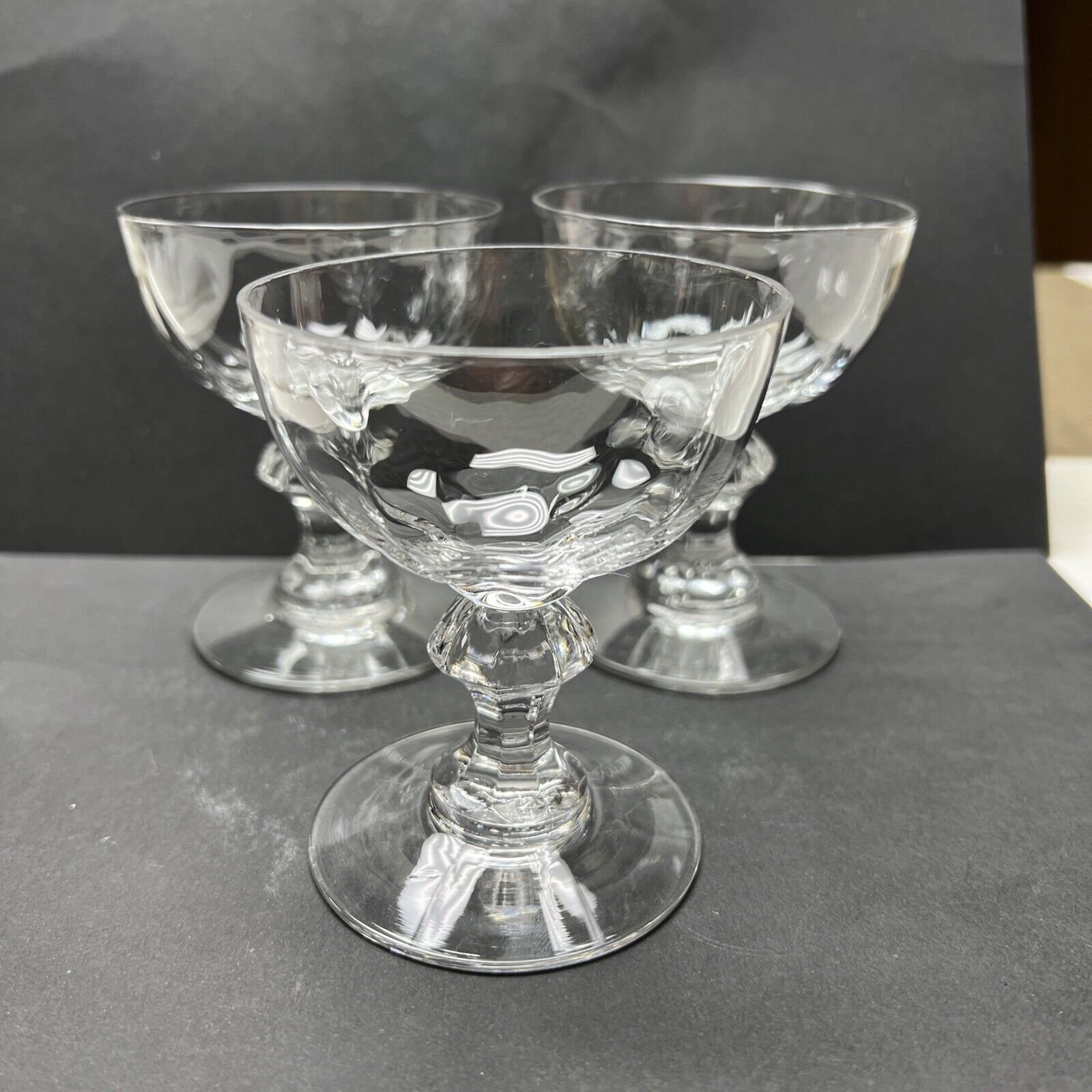 Lot De 6 Verres à Liqueur Heisey Crystal - Pied Tige Oie - Vintage