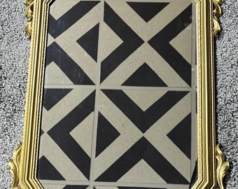 MCM Syroco Ornate Gold Large Mirror Hollywood Regency Flower Wall Hanging