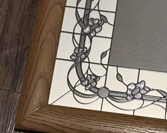 MCM Windsor Art Marsel Wood Framed Wall Mirror Floral Scrolls