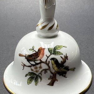 Vtg Herend of Hungary Rothchild Jewels Birds Butterflies Birds Gold Signed Bell