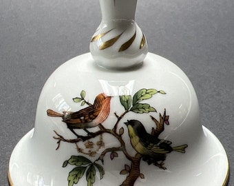 Vtg Herend of Hungary Rothchild Jewels Birds Butterflies Birds Gold Signed Bell