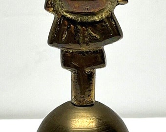 Vintage Brass Figural Happy Buddha Bell Altar Bell