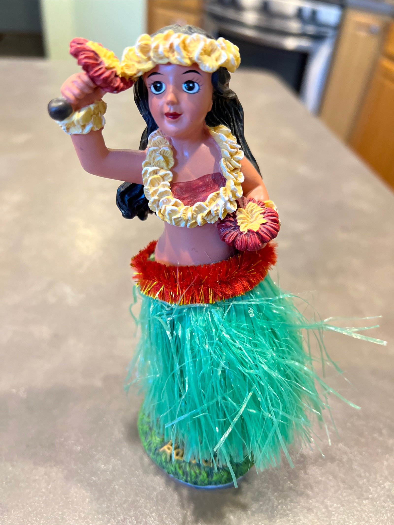 Vintage Dashboard Hula Girl Dancer Nodder TIKI Hawaiian Green Etsy