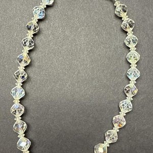 Vintage Faceted Rock Crystal Bead Choker Necklace Rhinestone As-Is