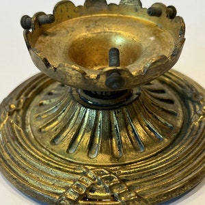 Old French Dore Bronze Ceiling Lamp Holder Rosette Claw Gold Metal AS-IS