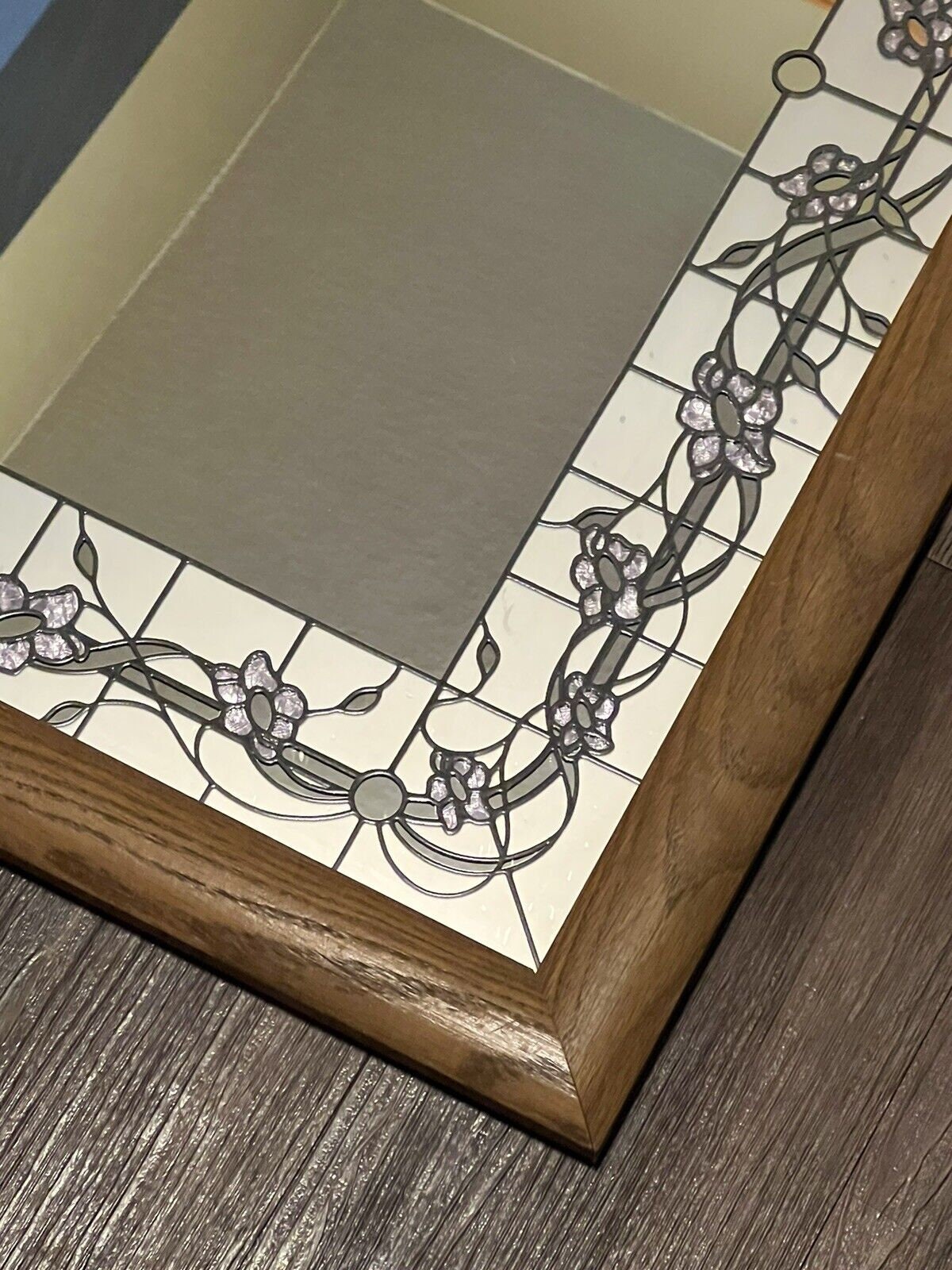 MCM Windsor Art Marsel Wood Framed Wall Mirror Floral Scrolls