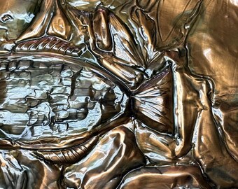ヴィンテージ銅レリーフ魚銅ロックフィッシュプレート大現状のまま