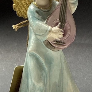 Vintage Fontanini Depose Italy 164 Nativity Angel Mandolin Spider Mark Tags