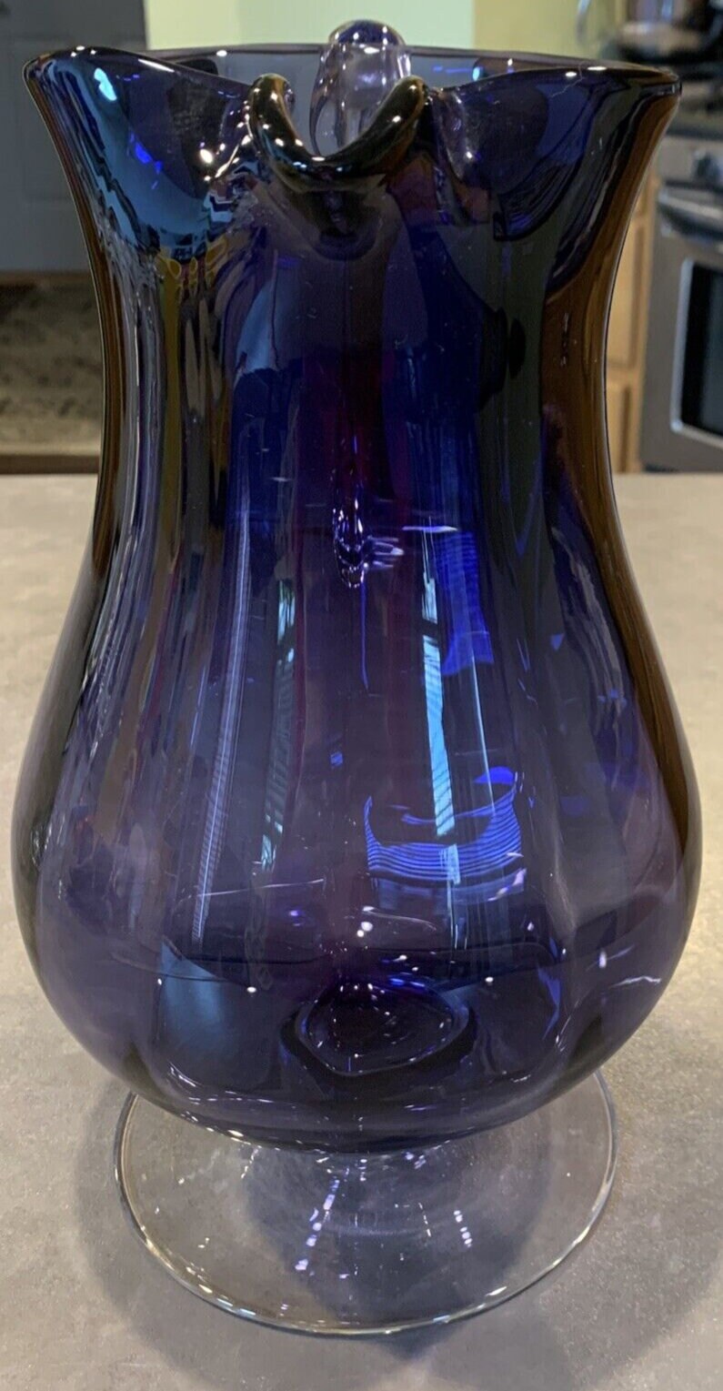 Vintage Badash Crystal Impressions Purple Amethyst Pitcher Footed Clear ...