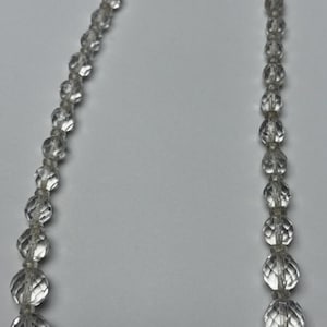Vintage Faceted Rock Crystal Graduated Bead Choker Necklace As-Is