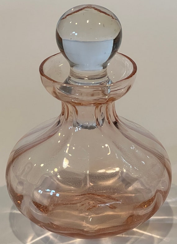 Vtg Caithness Whitefriars Pink Glass Perfume Bott… - image 1