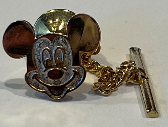 Vintage Disney Sterling Silver Mickey Mouse Gold Over Pin - Etsy display picture 2