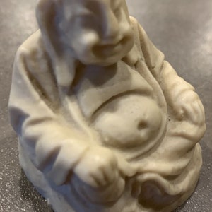 Vintage Laughing Buddha Figurine Alabaster Composite Resin Mexico Carved