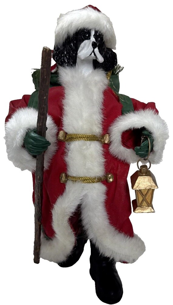 Vtg Bernese Collie Dog Santa Belsnickel Mache Statue Staff Presents Lantern  - Etsy