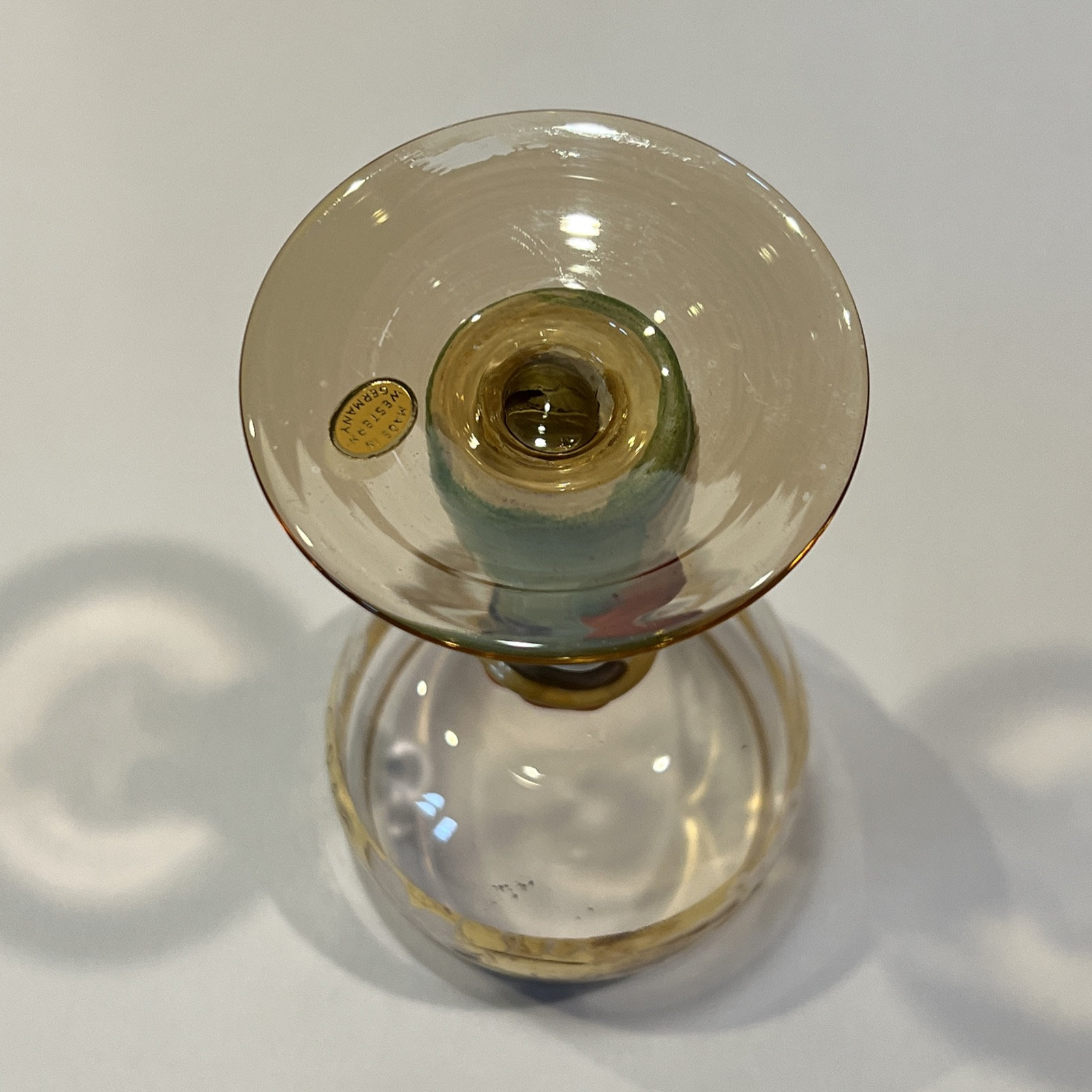Vintage EA Bockling Goebel Hummel Woman Gold Etched Wine