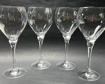 Vintage Lot of 4 Schott Zwiesel Ballet Water Goblet Stemware Blown Glass Crystal