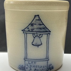 Vintage Maple City Pottery Mt Morris Illinois Stengods Crock Let Freedom Ring