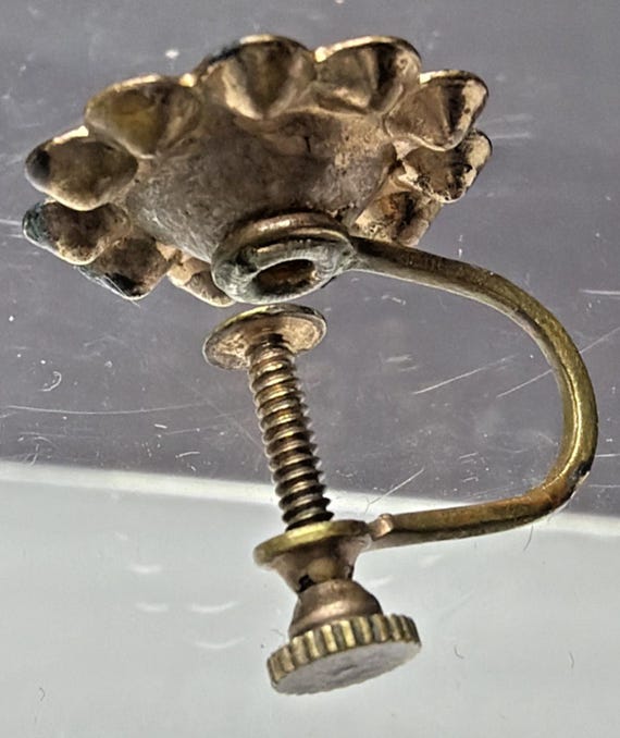 Vtg Ruby Red Clear Rhinestone Flower Cluster Halo… - image 7