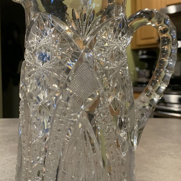 EAPG Ohio Flint Glass Pitcher Kenneth Aka Venetian