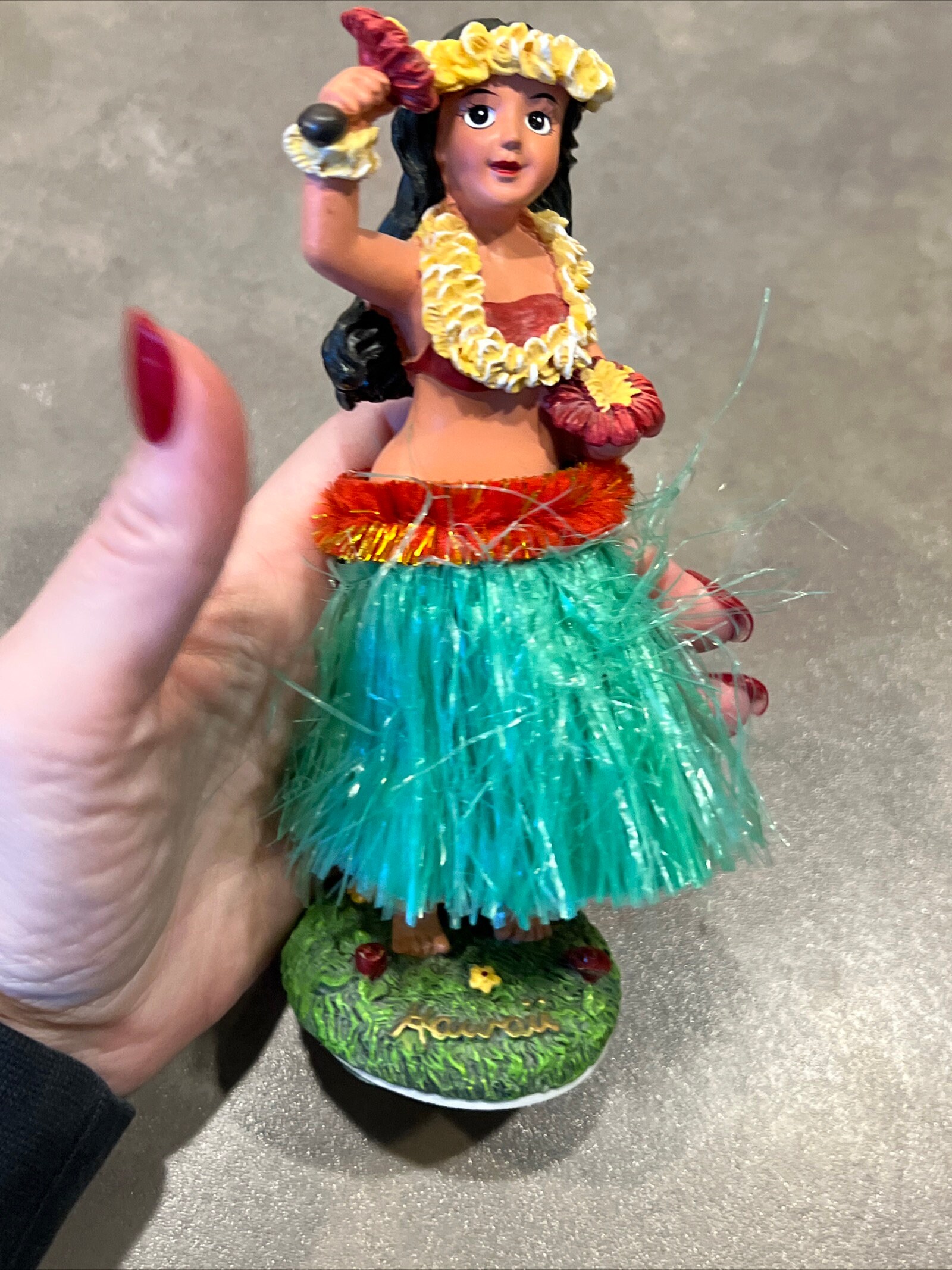 Vintage Dashboard Hula Girl Dancer Nodder TIKI Hawaiian Green Etsy