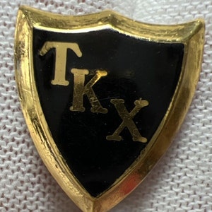 Vintage Gold Black Enamel Tau Kappa Chi Epsilon Concordia Fraternity TKX Pin