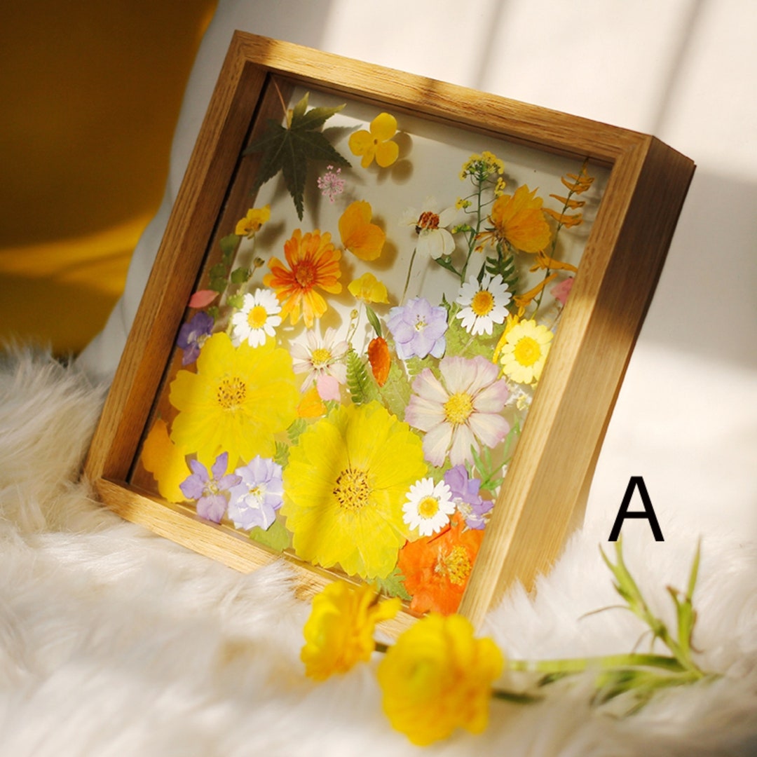 Bright Pressed Flowers Frame,wooden Stand Dried Flower Frame,botanical