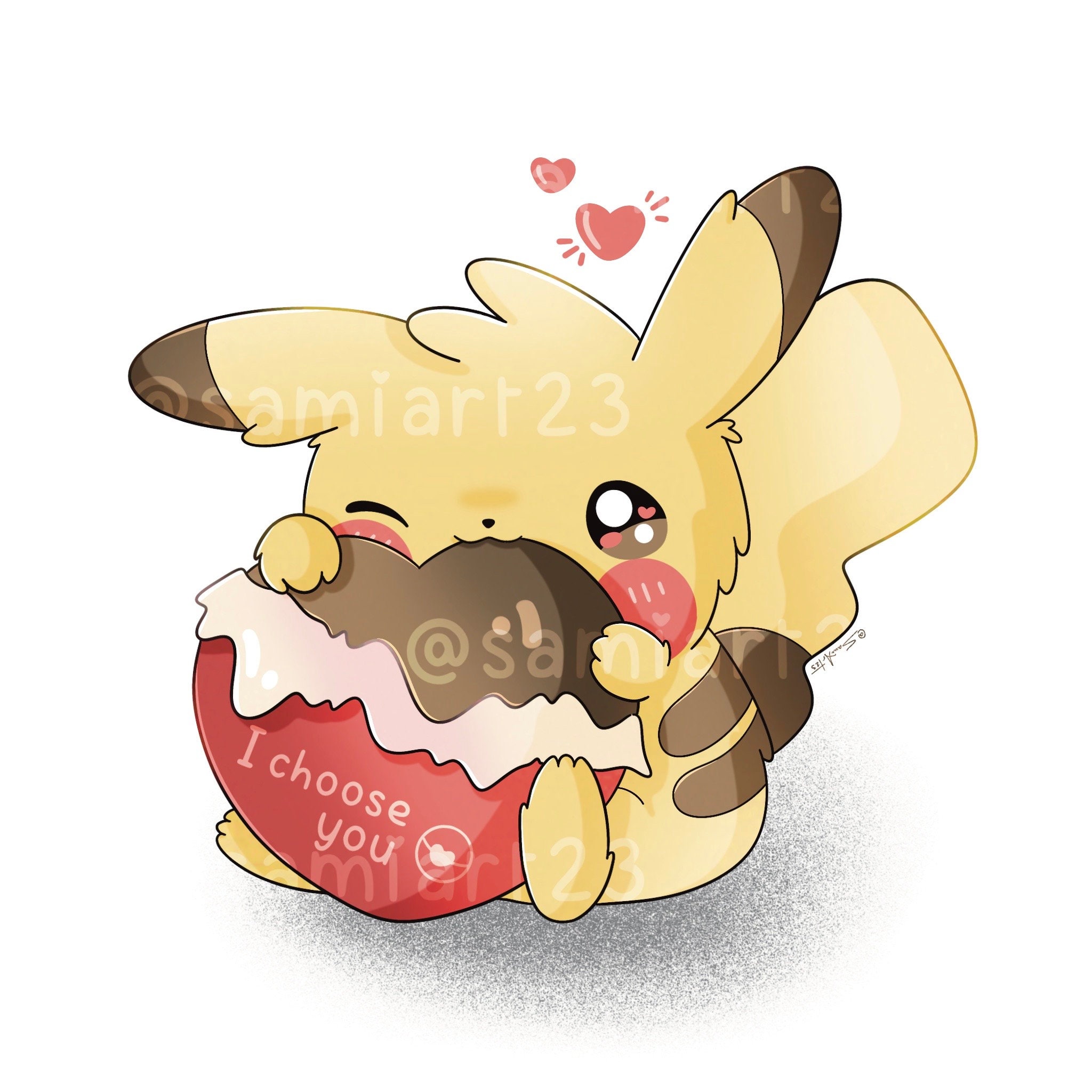 Kawaii Digital Art i Choose You Cute Pikachu DOWNLOAD Wabisabi Shop by Samiart23 Etsy UK