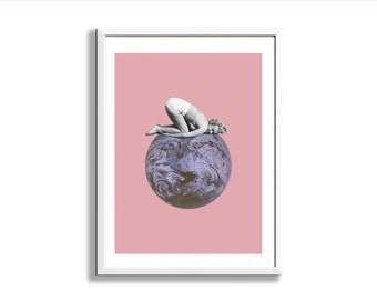 Moods, Retro Wall Art, Minimalistic Collage Art, Cosmic Art, Vintage Marilyn Monroe Art, Space Art, Art Print