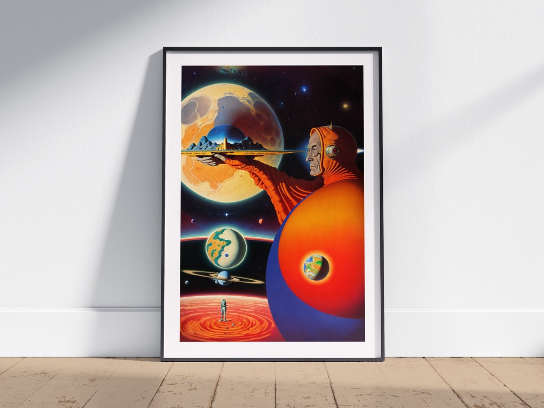 Space Man Art Print - Retro Futurism, Cosmic Artwork, Vintage Sci-fi ...