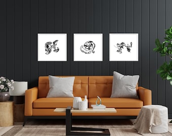 Liquid Art Set of 3, Trippy Wall Art, Retro Print, Abstract Art, Optical Illusion, Obscure Art, Minimalistic Art, Art Print