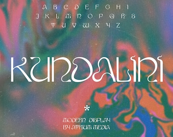 Display Font - "Kundalini" Elegant Display Typeface Font, Vintage, Contemporary Art Nouveau, Celtic Style, Edda Inspired Display Serif