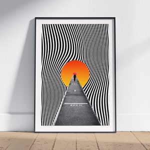 The Portal Retro Print, Trippy Wall Art, Collage Art, Optical Illusion, Cosmic Art, Vintage Art, Space Art, Art Print