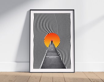 The Portal Retro Print, Trippy Wall Art, Collage Art, Optical Illusion, Cosmic Art, Vintage Art, Space Art, Art Print