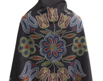 Shawl | Indigenous Silver Threads Art | Indigenous Owned | First Nations Artist | Native Canada | Stylish | Fashion Accessory | Wrap | Scarf