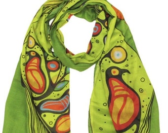 Scarf | Indigenous Art | Spirit of the Woodlands | First Nations Artist | Fashion Accessory | Gift | Indigenous Owned | Canadian