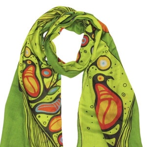 Indigenous owned, Designed by First Nations Artists in Canada. Scarf, shawl, wrap.