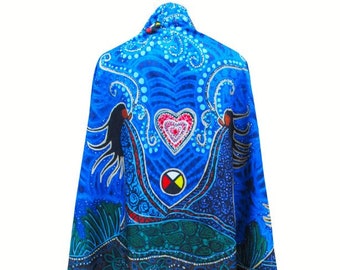 Indigenous Shawl | Breath of Life Design | Canadian Native Artist | First Nations Art | Warm & Cozy Wrap | Gift