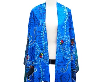 Shawl | Indigenous Breath of Life Design | Canadian Native Artist | First Nations Art | Gift for Her | Wrap