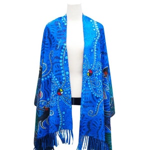 Shawl | Indigenous Breath of Life Design | Canadian Native Artist | First Nations Art | Gift for Her | Wrap