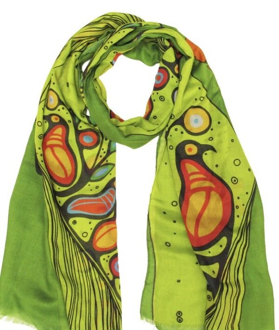 Eco Scarf | Indigenous Art | Spirit of the Woodlands | First Nations Artist | Fashion Accessory | Gift | Indigenous Owned | Canadian