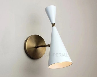 Stilnovo Style Brass Wall Sconce: Mid Century Modern Kitchen Lighting