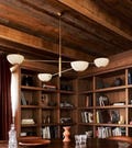 Mid Century Modern Brass 4 Shade Branch Sputnik Italian Ceiling Vintage Chandelier Light Fixture .