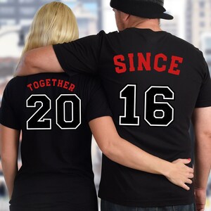 Together Since Shirts, Valentine's Day Couple Gift,Together Since Couples Shirts With Date,Anniversary Shirts,Wedding Couples Shirts