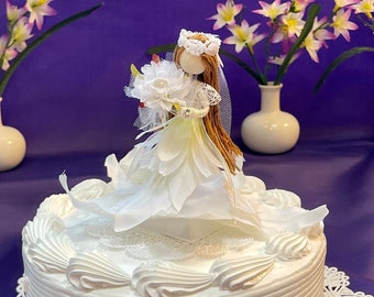 Handmade Bridal Shower Flower Fairy Keepsake Cake Toppers