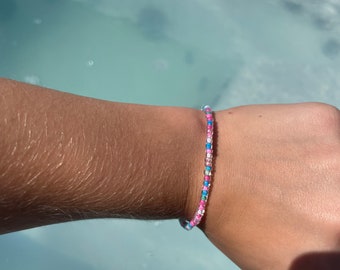 Cotton candy seed bead bracelet