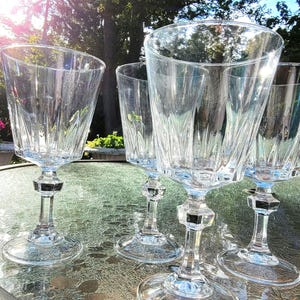 Crystal Goblets By Princess House "Esprit" Vintage Hand Blown 10 Ounce Set Of 4 - Vintage Hand Blown Crystal - Crystal Stemware & Giftware