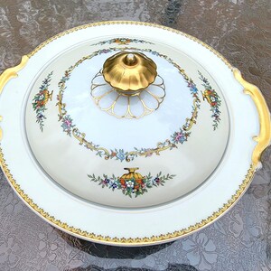 Round Covered Butter Dish Noritake &quot;Romola&quot; Vintage Circa 1920&#39;s Vintage Fine China Round Covered Butter Dish - Gifts For Her