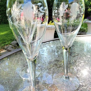 Tulip Champagne Glasses Princess House &quot;Heritage&quot; Vintage Hand Blown Crystal 6 Ounce  Set Of 3 - Weddings, Showers, Anniversary, Giftware