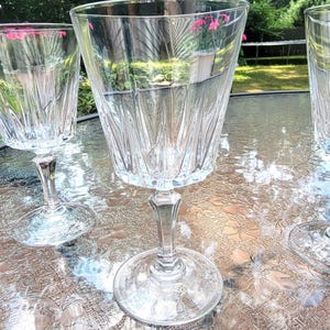 Vintage Crystal Water Goblets - Cristal D&#39;Arques-Durand &quot;Versailles&quot; Vintage French Hand Blown Crystal 10 Ounce Water Goblets Set of 3